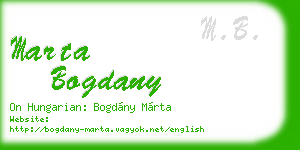 marta bogdany business card